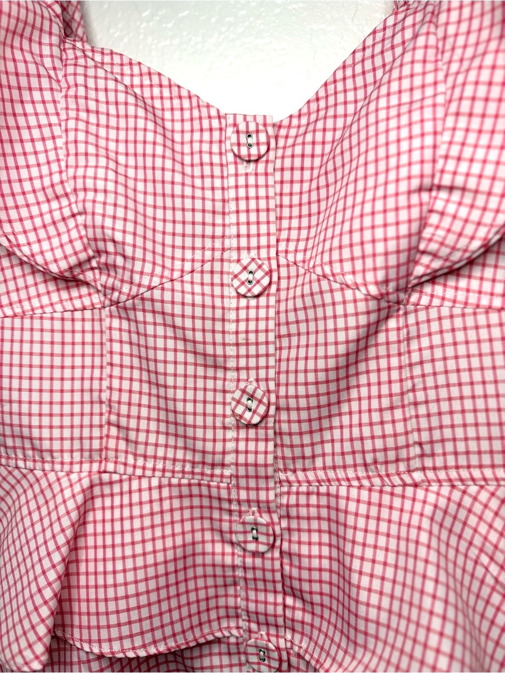 Gianni Bini Pink Gingham Mini Dress - Picture 4 of 6